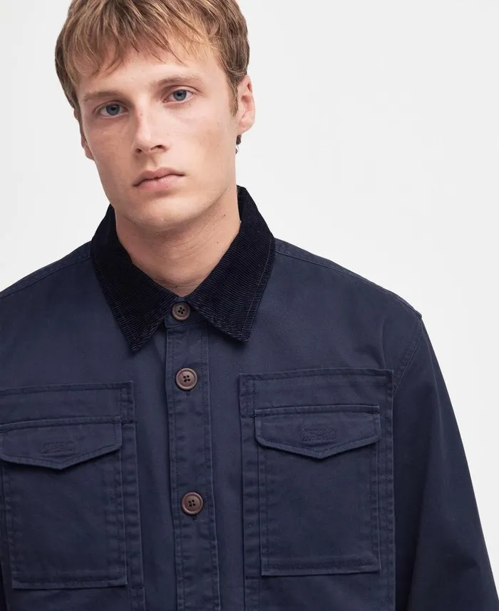 Faulkner Overshirt Classic Navy Men Barbour Overshirts