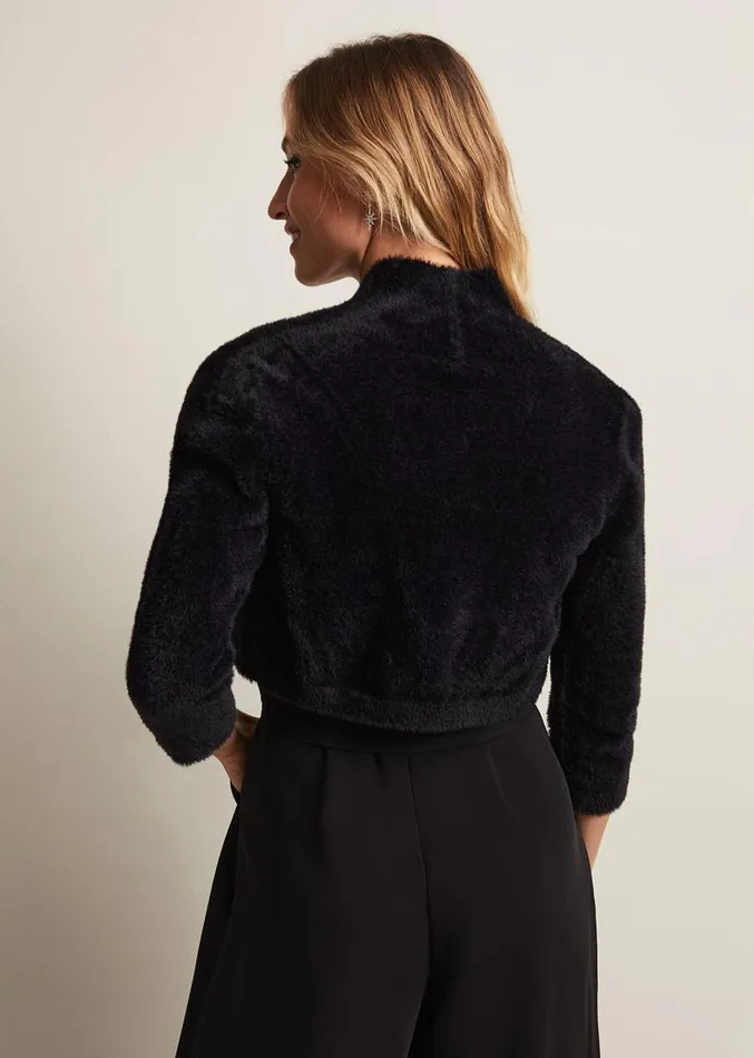 Fay Fluffy Bolero Black Women Phase Eight Knitwear