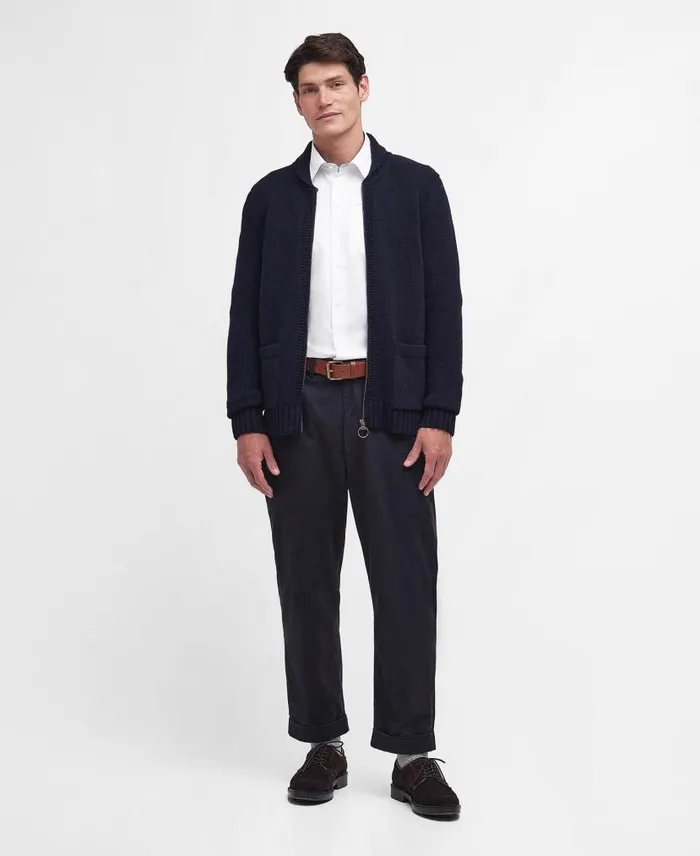 Felton ZipUp Jumper Classic Navy Men Barbour Jumpers