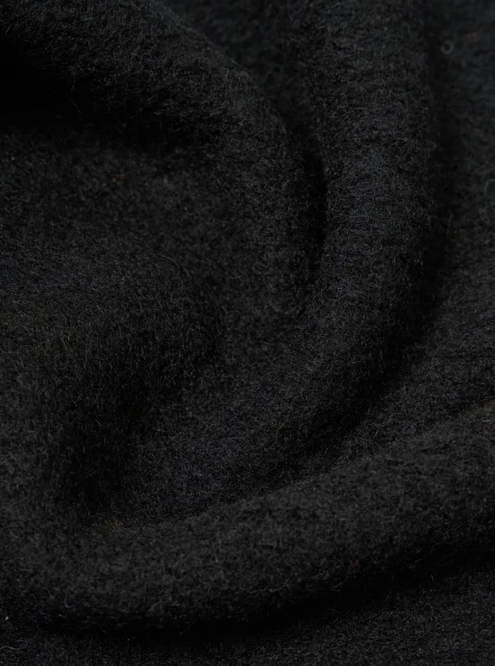 Fleece Men Universal Works Universal Works Ramsay Quarter Zip In Black Wool Fleece