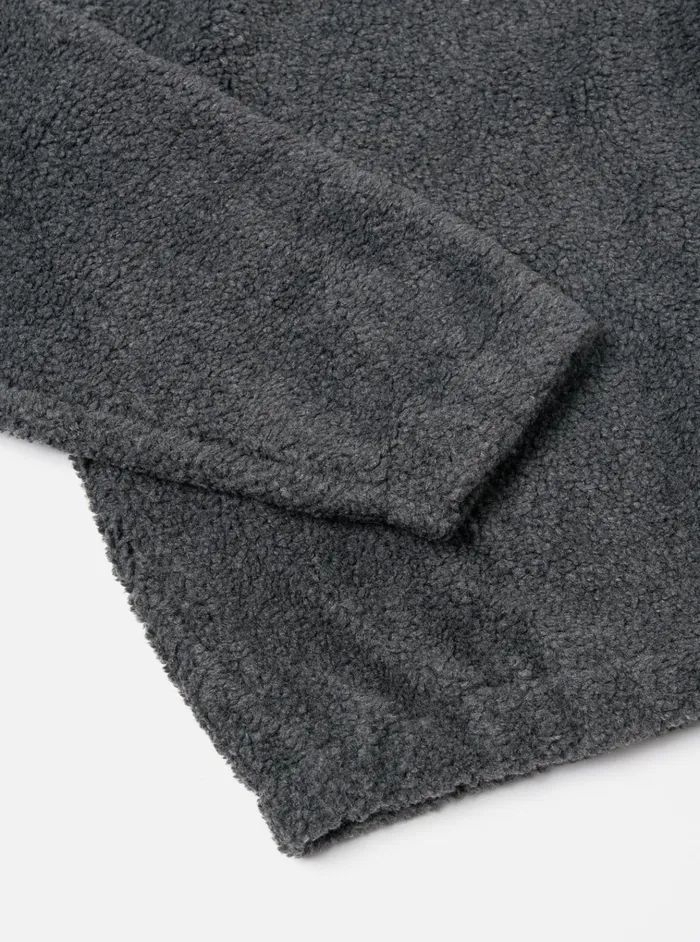 Fleece Men Universal Works Universal Works Ramsay Quarter Zip In Charcoal Mountain Fleece