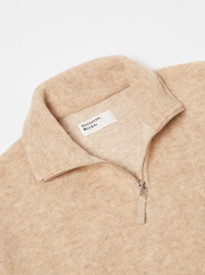 Fleece Men Universal Works Universal Works Ramsay Quarter Zip In Stone Wool Fleece