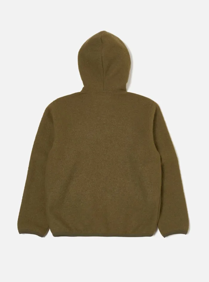 Fleece Men Universal Works Universal Works Travel Hoodie In Lovat Wool Fleece