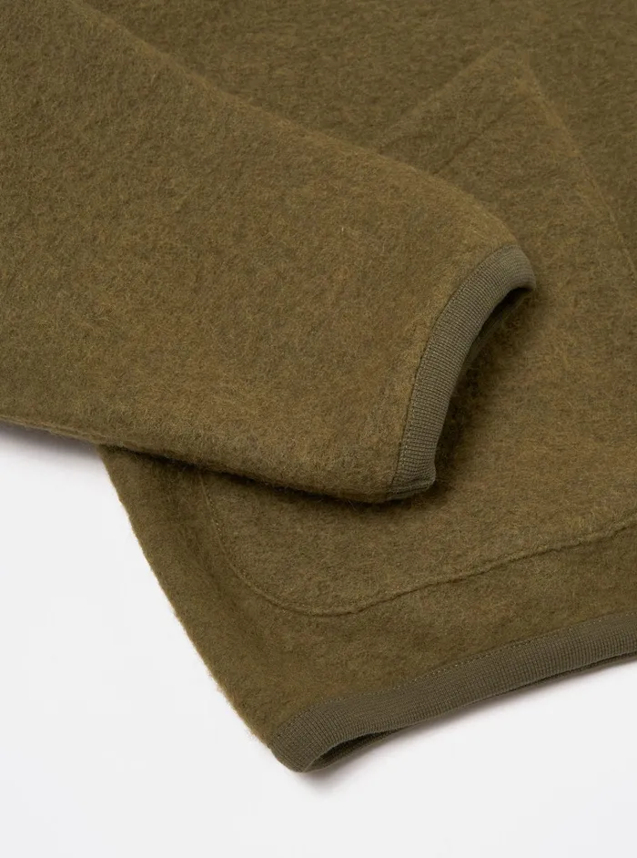Fleece Men Universal Works Universal Works Travel Hoodie In Lovat Wool Fleece