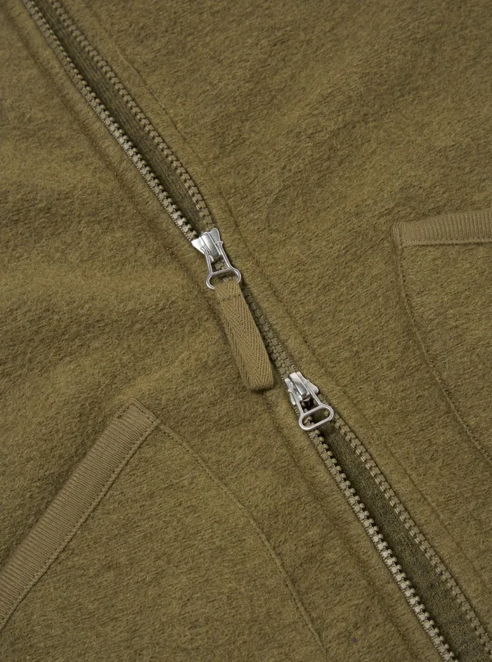 Fleece Men Universal Works Universal Works Zip Waistcoat In Lovat Wool Fleece