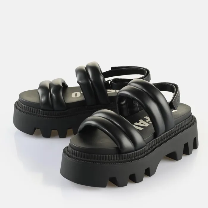 Flora Ts Quilt Black Buffalo Sandals and Slides Flora Ts Quilt Black Buffalo Sandals and Slides