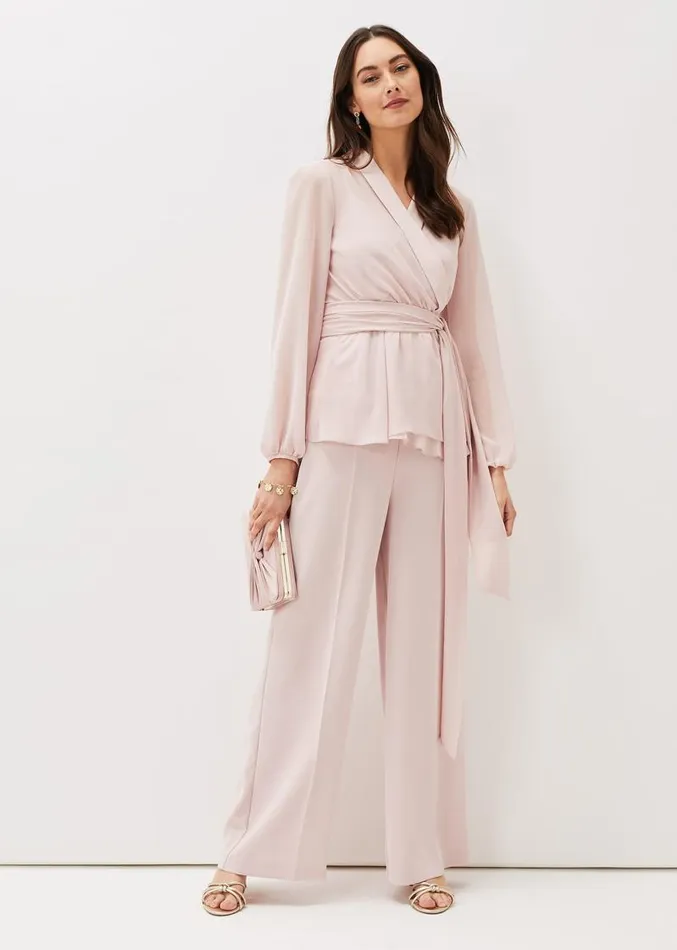 Florentine Wide Leg CoOrd Trouser Antique Rose Women Phase Eight Trousers