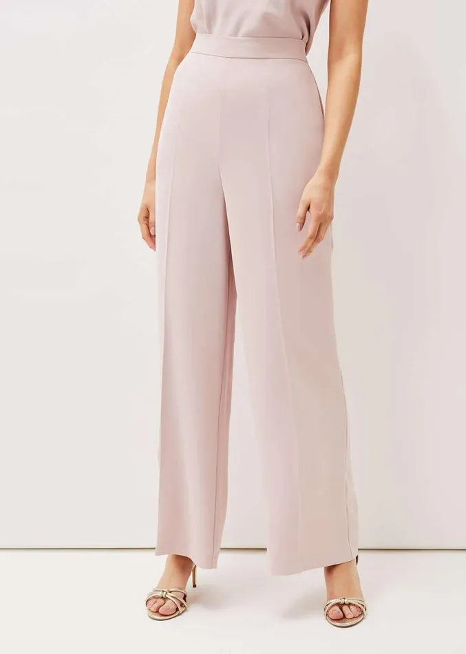 Florentine Wide Leg CoOrd Trouser Antique Rose Women Phase Eight Trousers