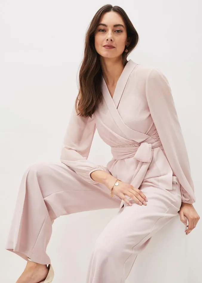 Florentine Wide Leg CoOrd Trouser Antique Rose Women Phase Eight Trousers