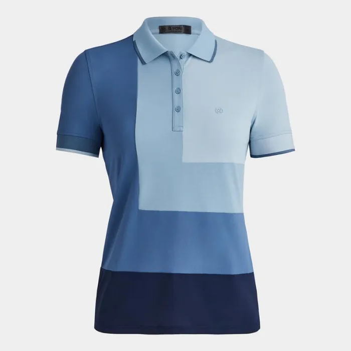 GFORE COLOUR BLOCK TECH PIQU POLO Fjord Women Polos