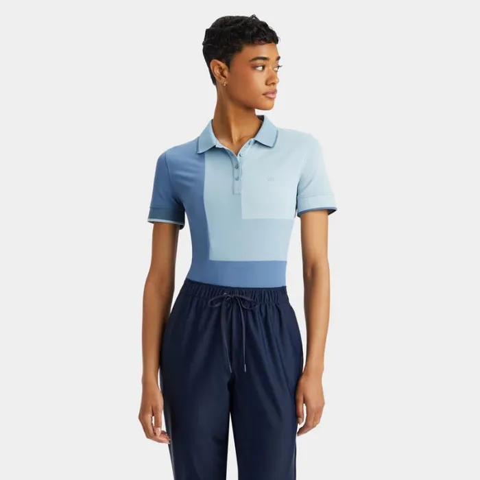 GFORE COLOUR BLOCK TECH PIQU POLO Fjord Women Polos