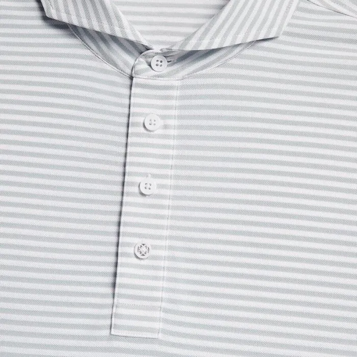 GFORE FEEDER STRIPE TECH PIQU MODERN SPREAD COLLAR POLO Nimbus Men Polos and Shirts