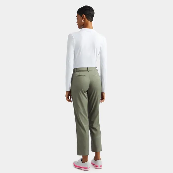 GFORE RIBBED TECH NYLON LONG SLEEVE POLO Snow Women Polos