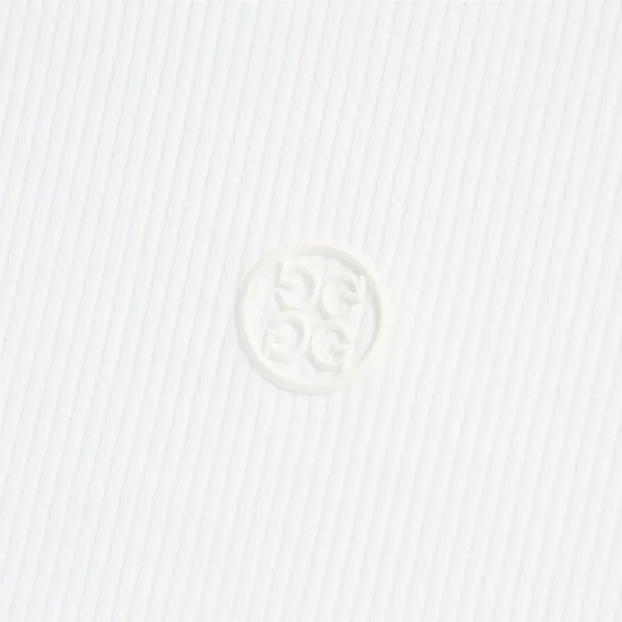 GFORE RIBBED TECH NYLON LONG SLEEVE POLO Snow Women Polos