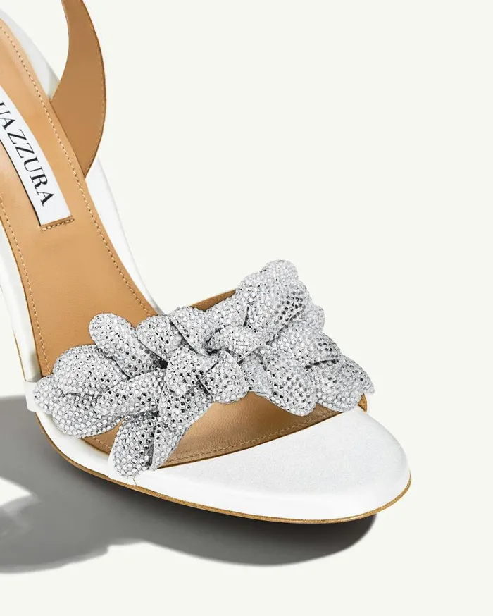 Galactic Flower Sandal 95 White Women Aquazzura Sandals
