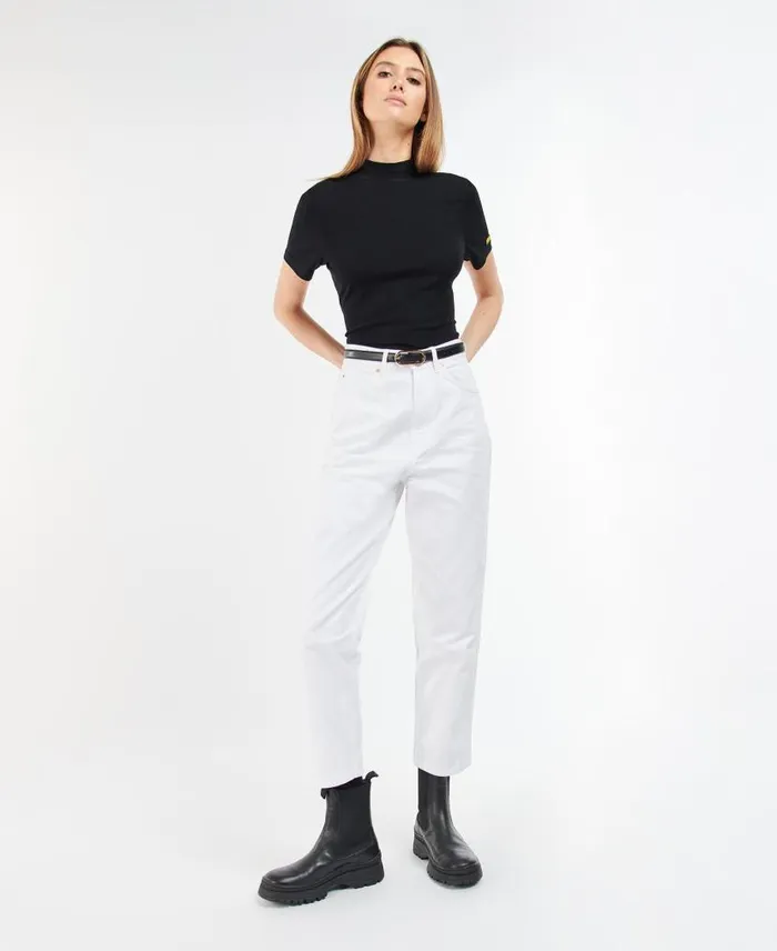 Garcia High Rise Jean Black Women Barbour Trousers and Shorts