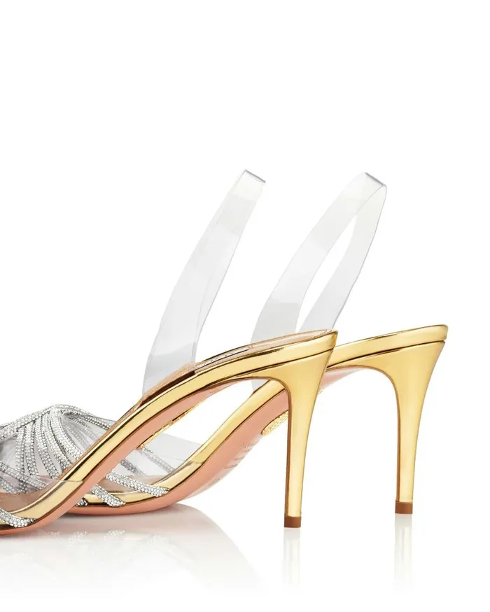 Gatsby Plexi Sling 75 Gold Women Aquazzura Essentials Gatsby Plexi Sling 75 Gold Women Aquazzura Essentials