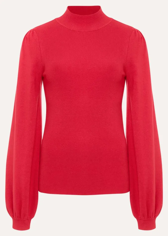 Gemma Balloon Sleeve Fine Knit Jumper Hot Pink Women Phase Eight Knitwear