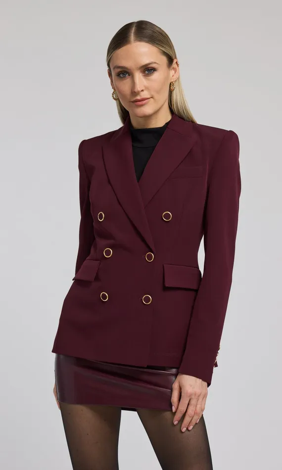 Generation Love Clothing Blazers and Jackets Arielle Crepe Blazer Malbec 8211 Women