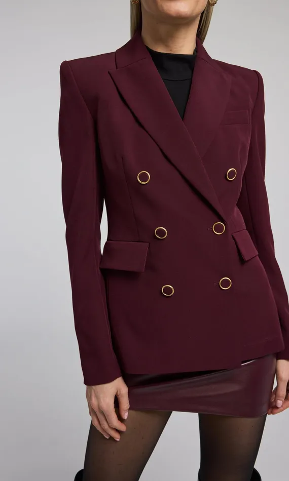 Generation Love Clothing Blazers and Jackets Arielle Crepe Blazer Malbec 8211 Women