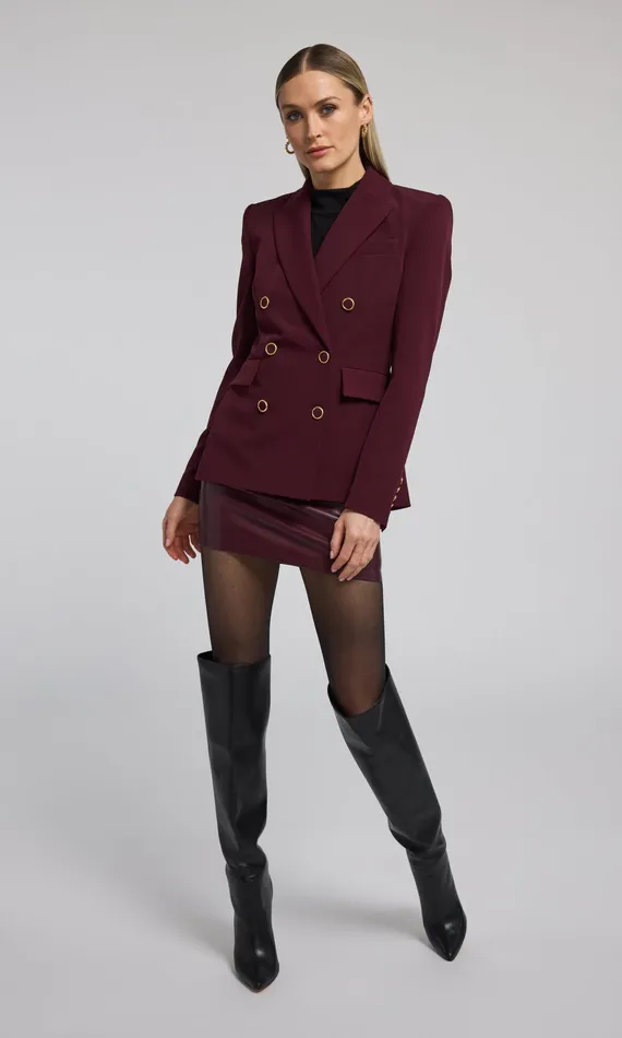Generation Love Clothing Blazers and Jackets Arielle Crepe Blazer Malbec 8211 Women