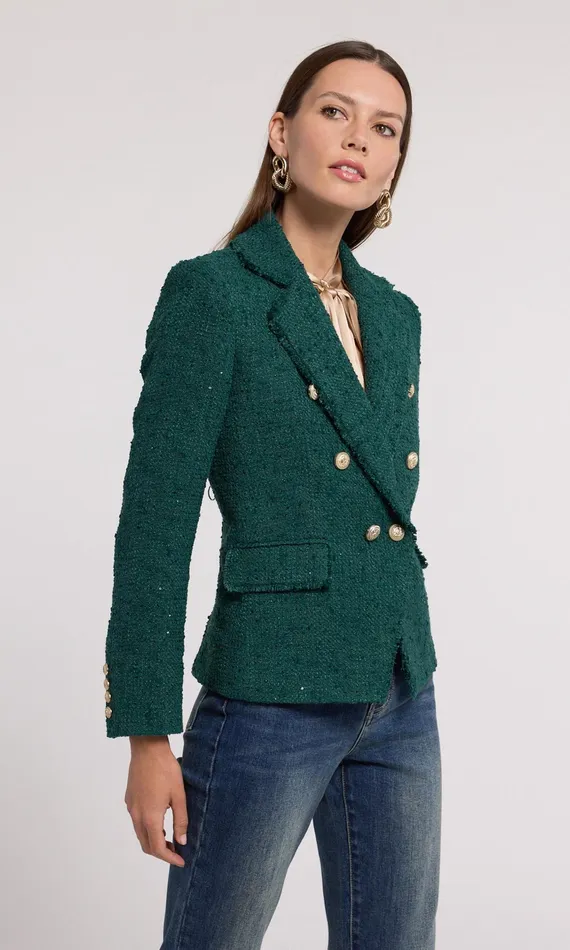 Generation Love Clothing Blazers and Jackets Eliza Tweed Blazer Forest 8211 Women