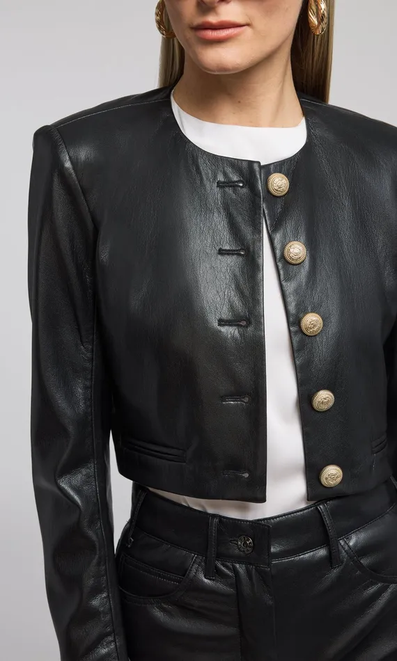 Generation Love Clothing Blazers and Jackets Marko Vegan Leather Blazer Black 8211 Women