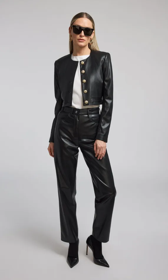Generation Love Clothing Blazers and Jackets Marko Vegan Leather Blazer Black 8211 Women