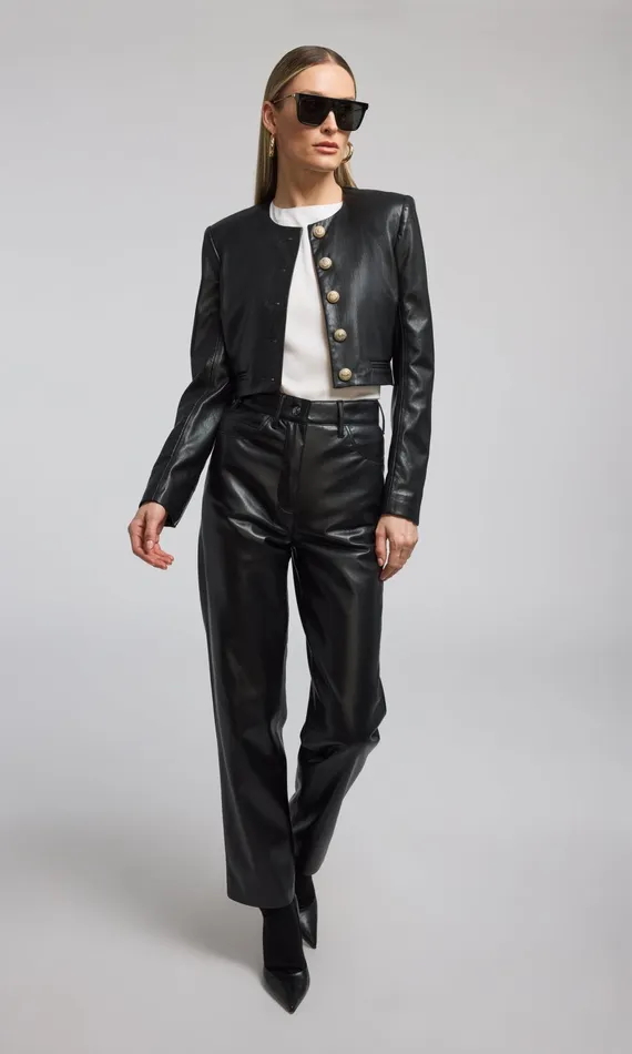 Generation Love Clothing Blazers and Jackets Marko Vegan Leather Blazer Black 8211 Women
