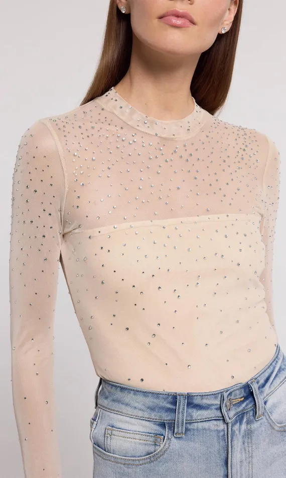 Generation Love Clothing Bodysuits Brody Crystal Bodysuit Bareclear 8211 Women