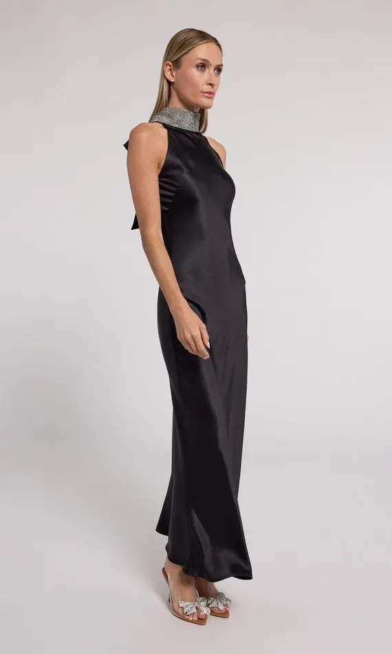 Generation Love Clothing Dresses Riella Crystal Halter Maxi Dress Blackclear 8211 Women