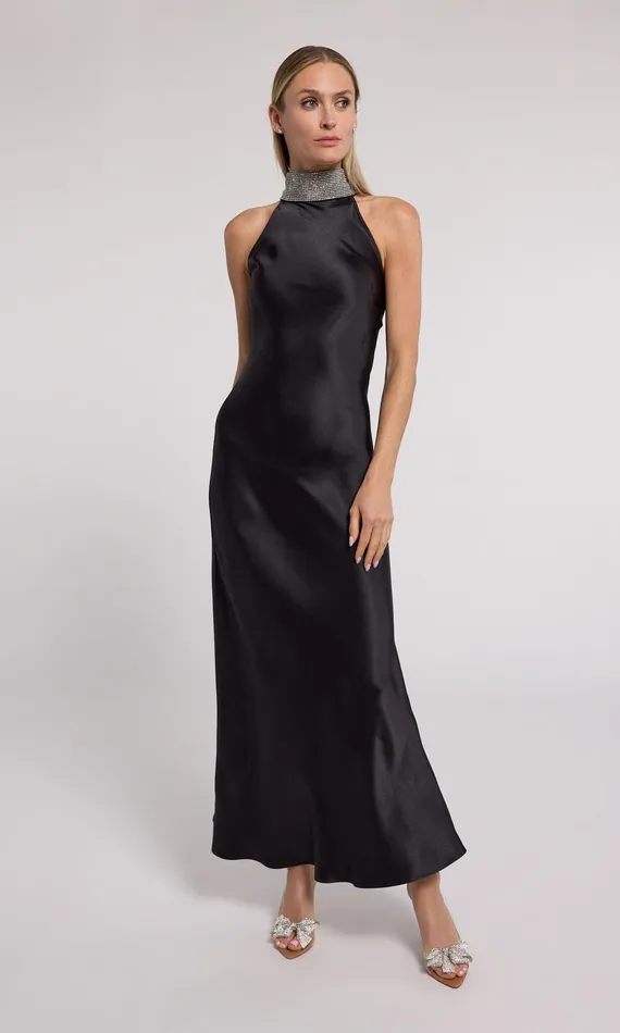 Generation Love Clothing Dresses Riella Crystal Halter Maxi Dress Blackclear 8211 Women