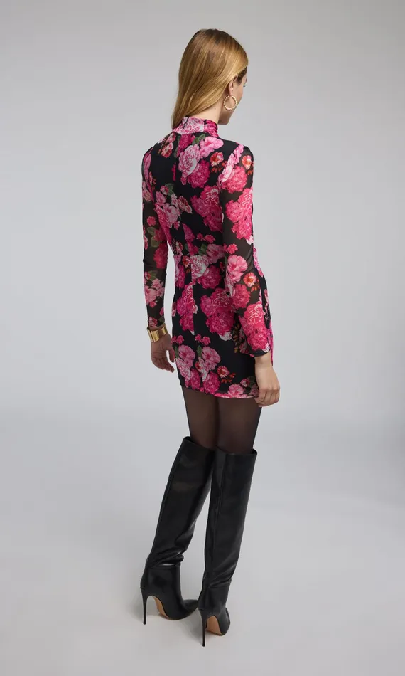Generation Love Clothing Dresses Talulla Floral Mesh Mini Dress Black Floral Fantasy 8211 Women
