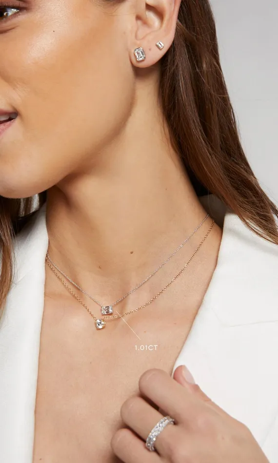 Generation Love Clothing Fine Jewelry Cherie Emerald Cut East West Pendant 101 Carat Yellow Gold 8211 Women