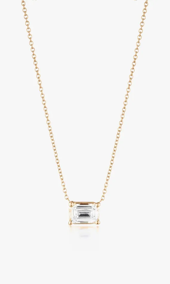 Generation Love Clothing Fine Jewelry Cherie Emerald Cut East West Pendant 72 Carat Yellow Gold 8211 Women