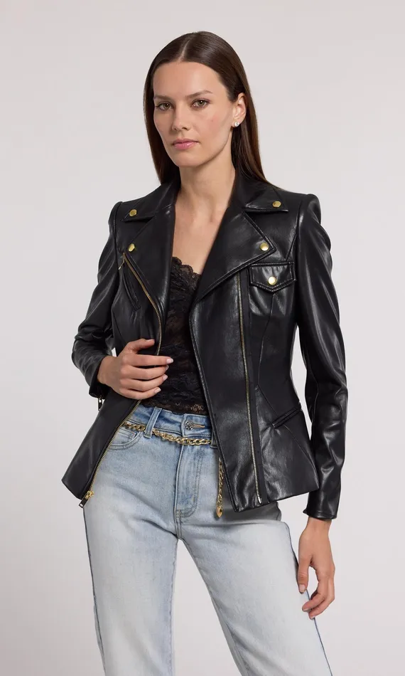 Generation Love Clothing Outerwear Selah Vegan Leather Moto Jacket Black 8211 Women