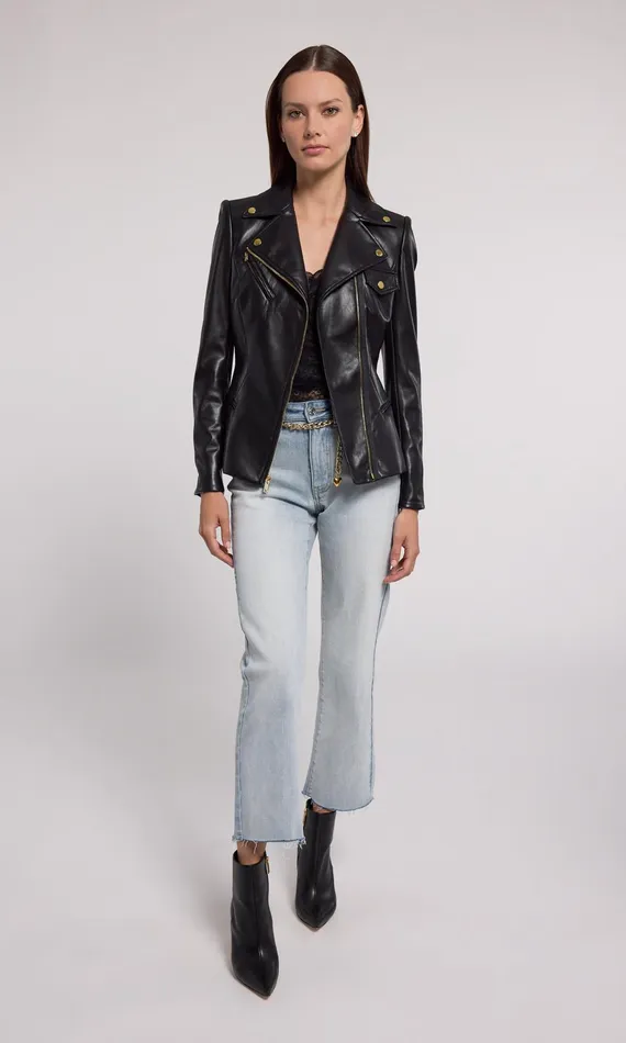 Generation Love Clothing Outerwear Selah Vegan Leather Moto Jacket Black 8211 Women
