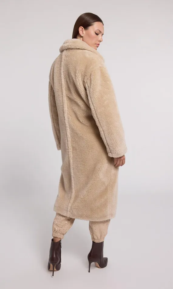 Generation Love Clothing Outerwear Terry Faux Lamb Fur Coat Truffle 8211 Women