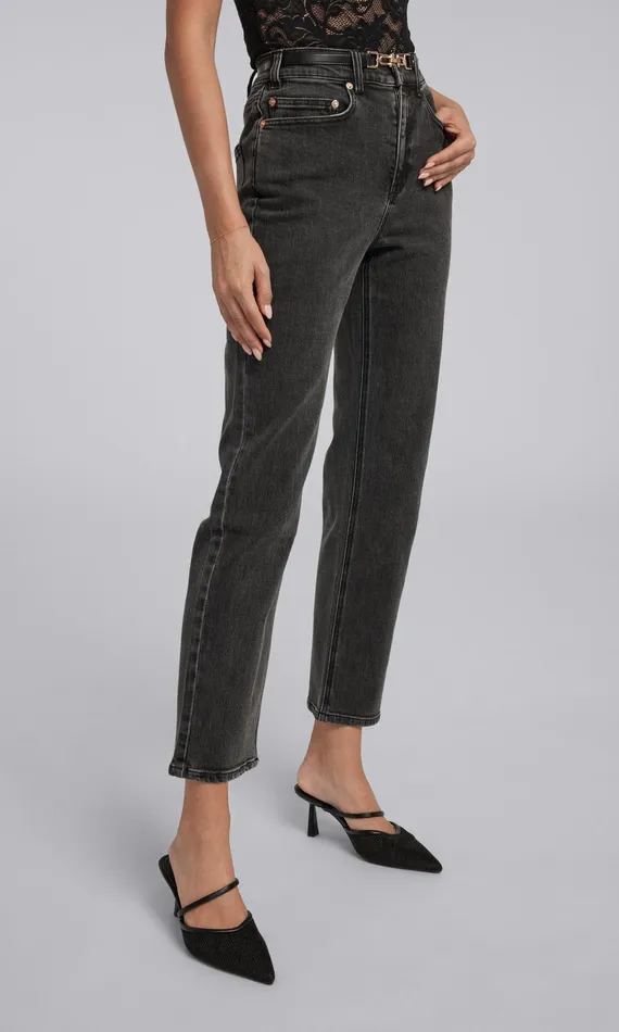 Generation Love Clothing Pants Emmett Denim Pants With Vegan Leather Belt Washed Black 8211 Women