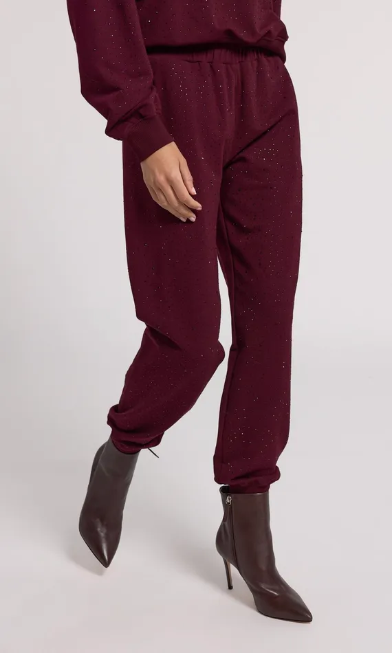 Generation Love Clothing Pants Ruel Compact Crystal Sweatpants Black Cherry 8211 Women