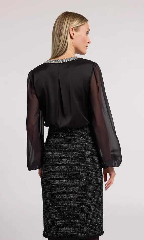 Generation Love Clothing Tops Carina Crystal Blouse Blackclear 8211 Women