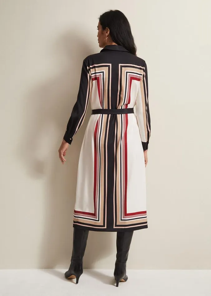 Geri Striped Shirt Midi Dress Blackmulti Women Phase Eight Dresses