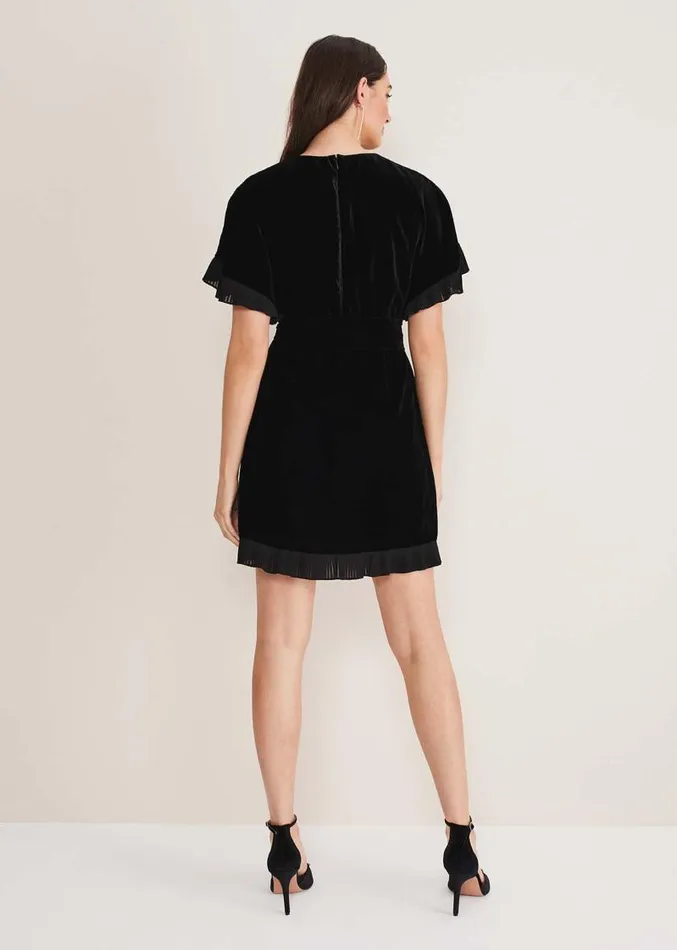 Gianna Velvet Dress Black Women Phase Eight Dresses