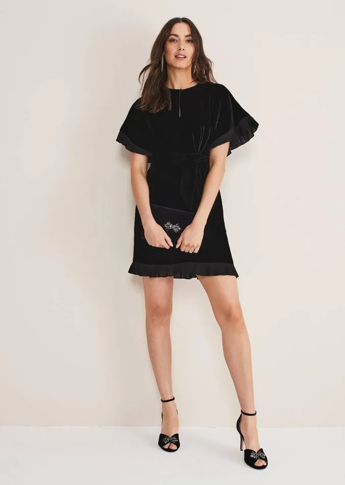 Gianna Velvet Dress Black Women Phase Eight Dresses