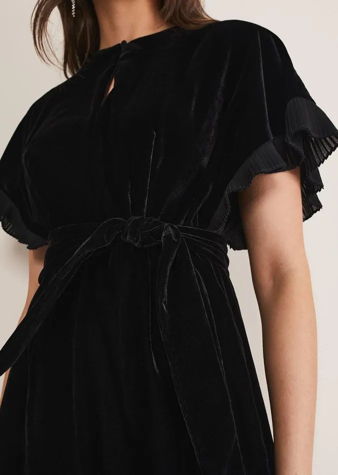 Gianna Velvet Dress Black Women Phase Eight Dresses