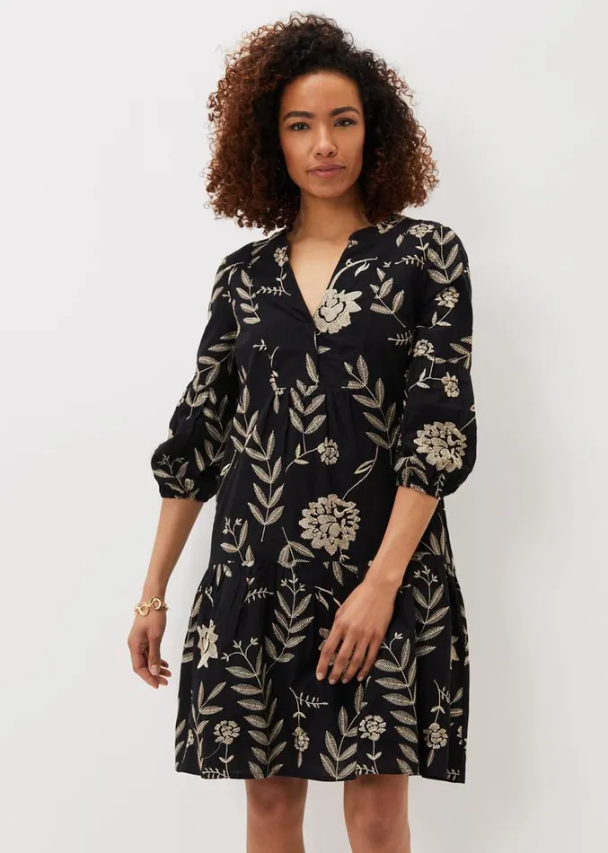 Gina Embroidered Dress Blackstone Women Phase Eight Dresses