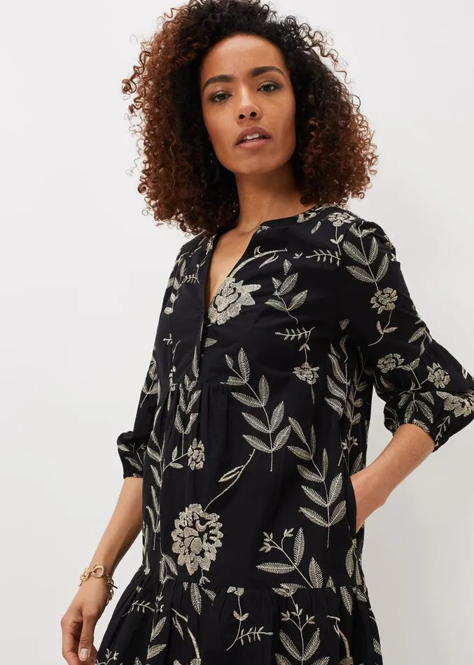 Gina Embroidered Dress Blackstone Women Phase Eight Dresses