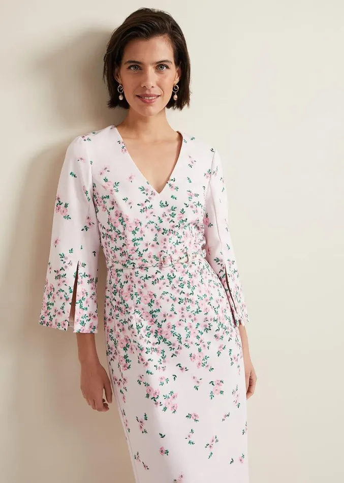 Giovanna Floral Belted Split Sleeve Dress Multicoloured Women Phase Eight Dresses Giovanna Floral Belted Split Sleeve Dress Multicoloured Women Phase Eight Dresses