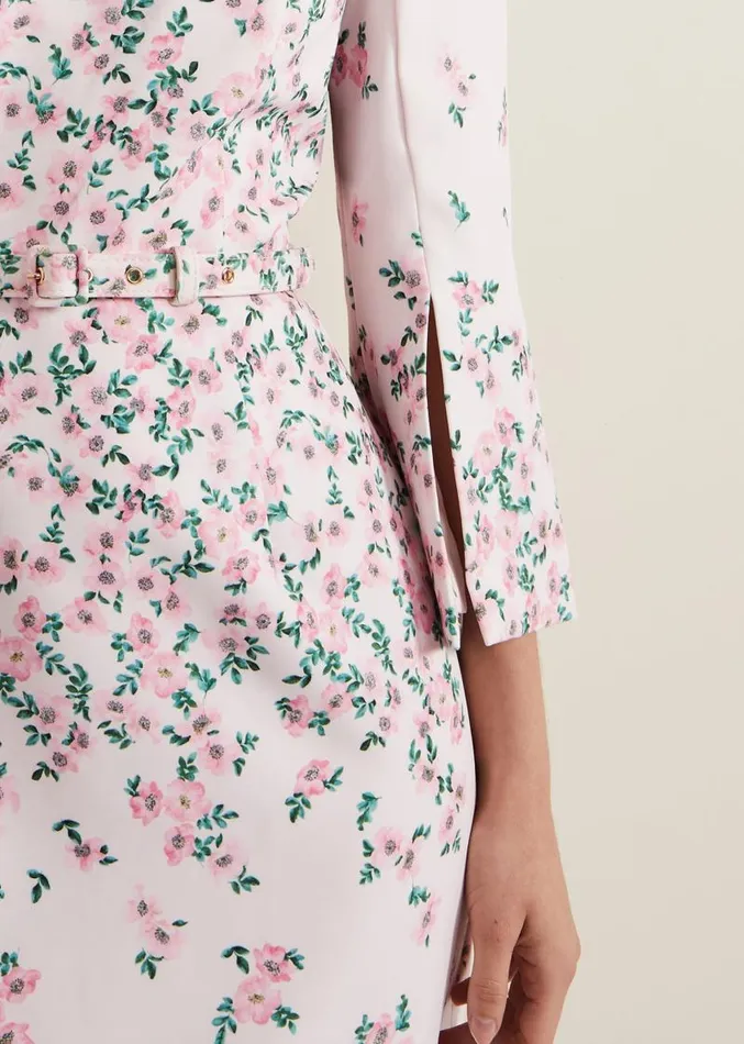 Giovanna Floral Belted Split Sleeve Dress Multicoloured Women Phase Eight Dresses Giovanna Floral Belted Split Sleeve Dress Multicoloured Women Phase Eight Dresses