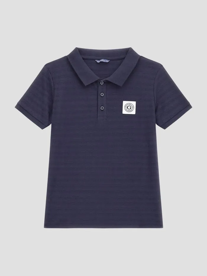 GUESS Big Boy 7 14 Eco Jacquard Ceremony Polo 716 Blue 8211 Kids
